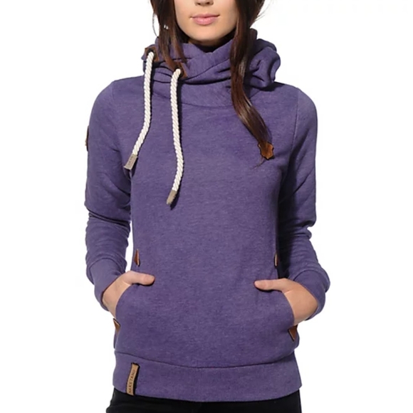 Naketano Medium Purple Hoodie with Brown Accents - Picture 1 of 12